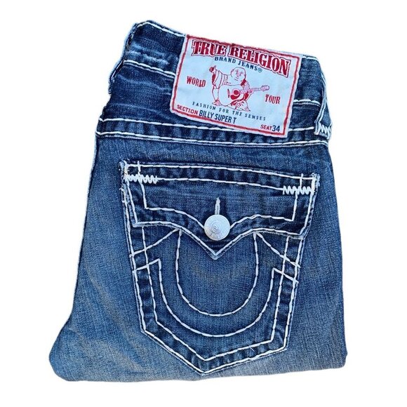 Vintage True Religion Jeans Size 31 BILLY SUPER T Blue - Picture 1 of 7